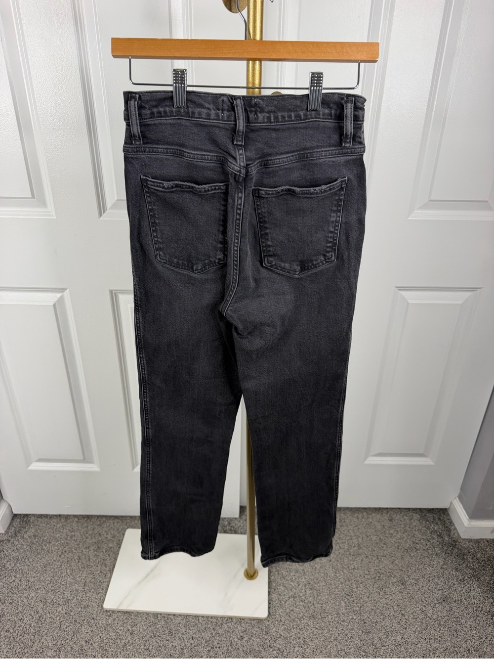 AGOLDE 90’s Pinch Waist Sz 26 High Rise Straight Leg Jeans Washed Black NWOT - Picture 7 of 11